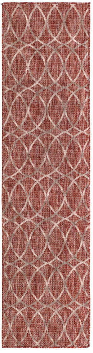 Unique Loom Brown Outdoor Trellis Rug - Stylish 3' X 5' Design For Patios And Garden Seating Areas Red  3168196-unique-loom