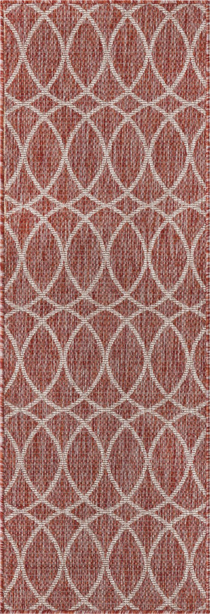 Unique Loom Brown Outdoor Trellis Rug - Stylish 3' X 5' Design For Patios And Garden Seating Areas Red  3168197-unique-loom