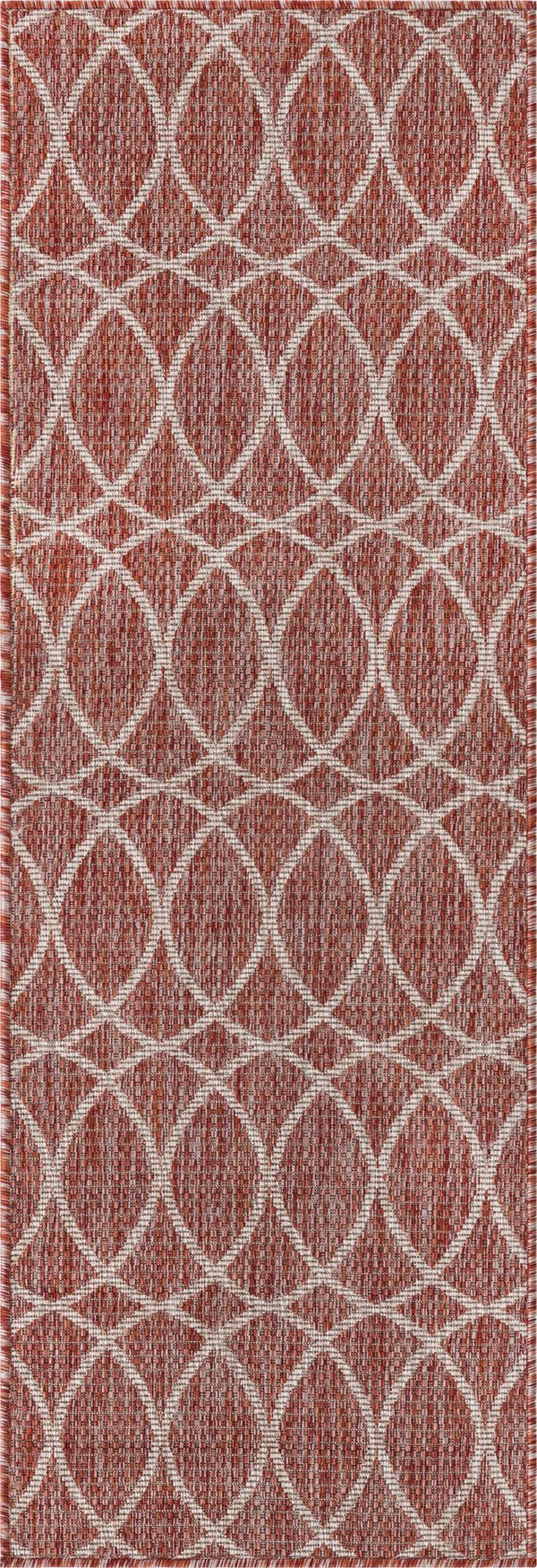 Unique Loom Brown Outdoor Trellis Rug - Stylish 3' X 5' Design For Patios And Garden Seating Areas Red  3168197-unique-loom