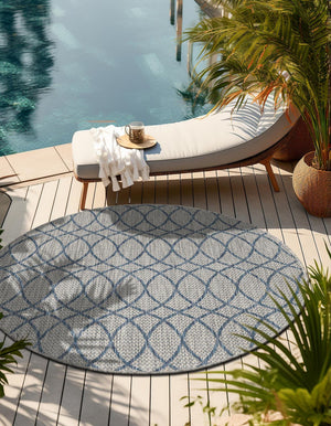 Unique Loom Charcoal Outdoor Trellis Runner - Elegant Design, Weather-resistant, Perfect For Patios & Walkways Gray Blue  3168204-unique-loom