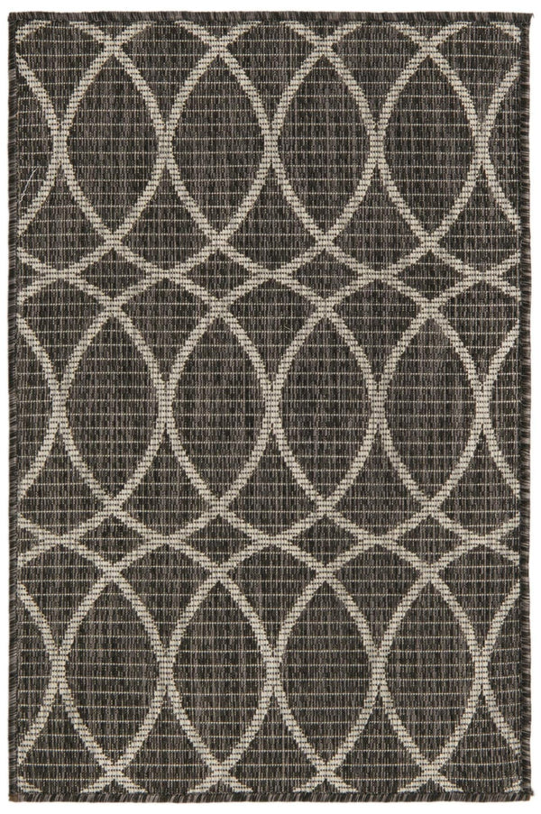 Unique Loom Charcoal Outdoor Trellis Runner - Elegant Design, Weather-resistant, Perfect For Patios & Walkways Charcoal  3168219-unique-loom