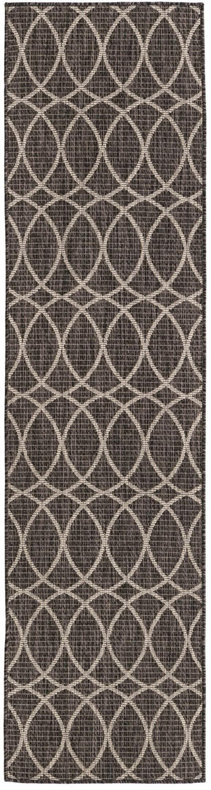 Unique Loom Charcoal Outdoor Trellis Runner - Elegant Design, Weather-resistant, Perfect For Patios & Walkways Charcoal  3168224-unique-loom
