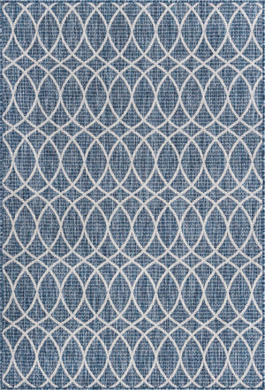 Unique Loom Charcoal Outdoor Trellis Runner - Elegant Design, Weather-resistant, Perfect For Patios & Walkways Blue  3168230-unique-loom