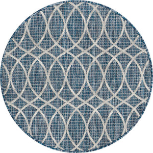 Unique Loom Charcoal Outdoor Trellis Runner - Elegant Design, Weather-resistant, Perfect For Patios & Walkways Blue  3168232-unique-loom