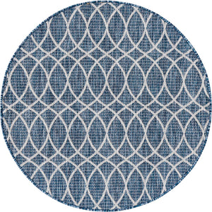 Unique Loom Charcoal Outdoor Trellis Runner - Elegant Design, Weather-resistant, Perfect For Patios & Walkways Blue  3168236-unique-loom