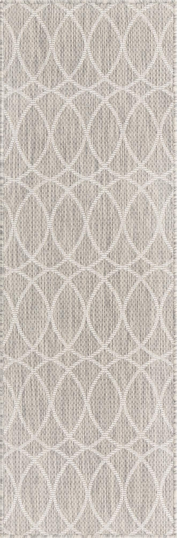 Unique Loom Charcoal Outdoor Trellis Runner - Elegant Design, Weather-resistant, Perfect For Patios & Walkways Gray  3168281-unique-loom