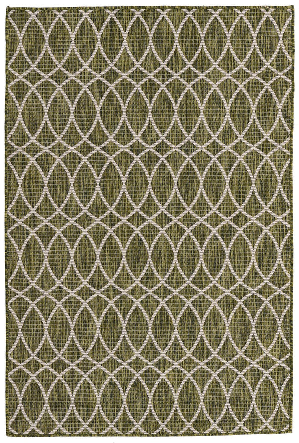 Unique Loom Charcoal Outdoor Trellis Runner - Elegant Design, Weather-resistant, Perfect For Patios & Walkways Green  3168286-unique-loom