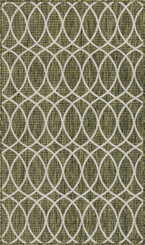 Unique Loom Charcoal Outdoor Trellis Runner - Elegant Design, Weather-resistant, Perfect For Patios & Walkways Green  3168287-unique-loom