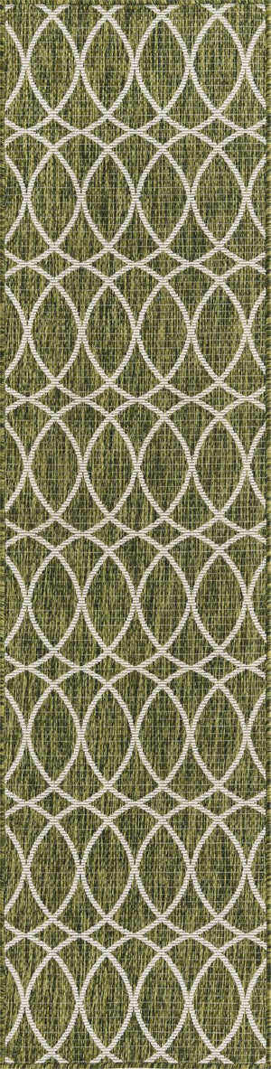 Unique Loom Charcoal Outdoor Trellis Runner - Elegant Design, Weather-resistant, Perfect For Patios & Walkways Green  3168294-unique-loom