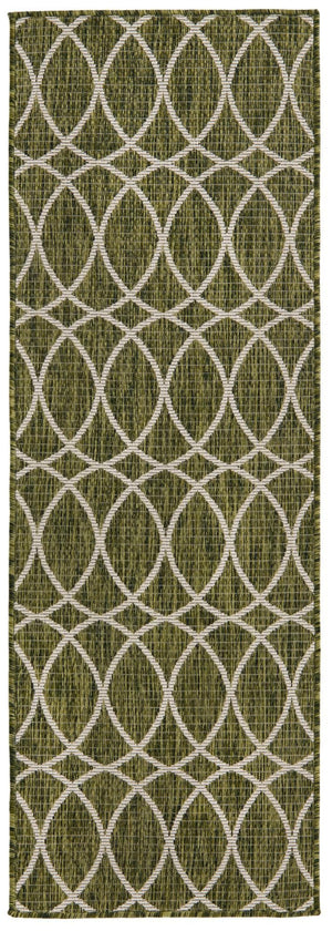 Unique Loom Charcoal Outdoor Trellis Runner - Elegant Design, Weather-resistant, Perfect For Patios & Walkways Green  3168295-unique-loom