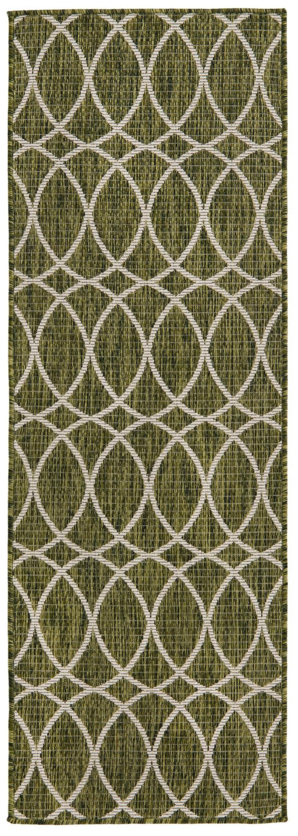 Unique Loom Charcoal Outdoor Trellis Runner - Elegant Design, Weather-resistant, Perfect For Patios & Walkways Green  3168295-unique-loom