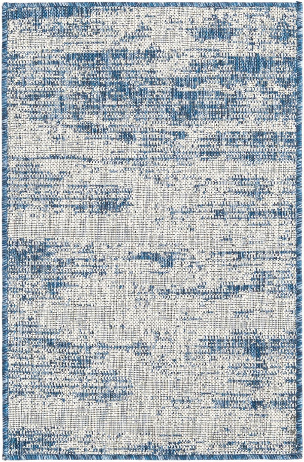 Unique Loom Brown Outdoor Modern Rug - Stylish 3'1" X 5'3" Weather-resistant Design For Patios And Decks Blue  3168333-unique-loom