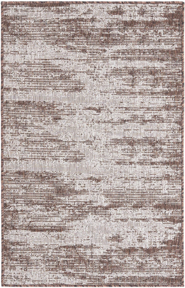 Unique Loom Brown Outdoor Modern Rug - Stylish 3'1" X 5'3" Weather-resistant Design For Patios And Decks Brown  3168345-unique-loom