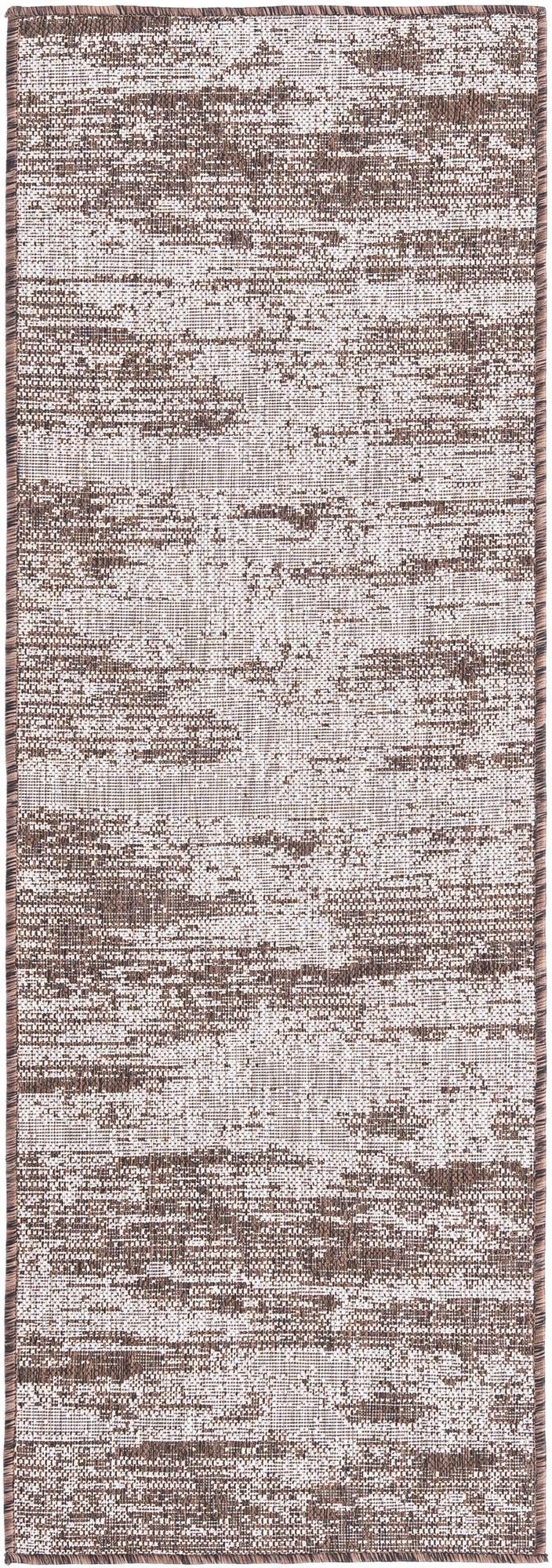 Unique Loom Brown Outdoor Modern Rug - Stylish 3'1" X 5'3" Weather-resistant Design For Patios And Decks Charcoal  3168372-unique-loom
