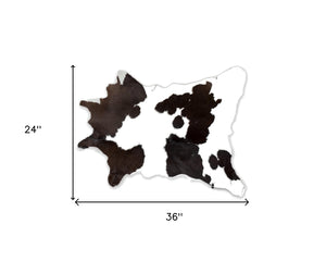 Homeroots 24" X 36" Salt And Pepper, Black And White Calfskin - Area Rug Black,White Cowhide 316835