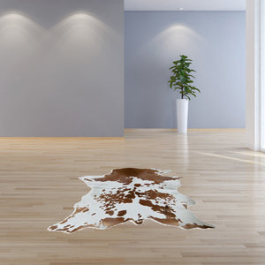 Homeroots 24" X 36" Salt And Pepper, Brown And White Calfskin - Area Rug Brown,White Cowhide 316836