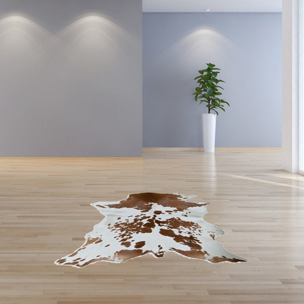 Homeroots 24" X 36" Salt And Pepper, Brown And White Calfskin - Area Rug Brown,White Cowhide 316836