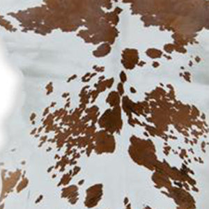 HomeRoots 24" X 36" Luxurious Calfskin Area Rug - Handcrafted Elegance for Timeless Home Décor Style Brown/White 316836