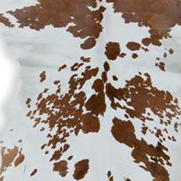 HomeRoots 24" X 36" Luxurious Calfskin Area Rug - Handcrafted Elegance for Timeless Home Décor Style Brown/White 316836