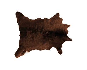 HomeRoots 24" X 36" Calfskin Area Rug – Luxurious Hand-Knotted Brazilian Design for Elegant Interiors Brown 316837