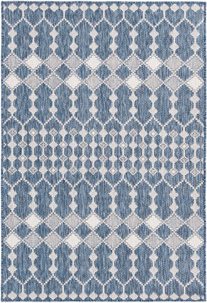 Unique Loom Magenta Outdoor Trellis Rug - Vibrant Weather-resistant Design For Patios And Decks, 3 Feet Round Blue  3168414-unique-loom