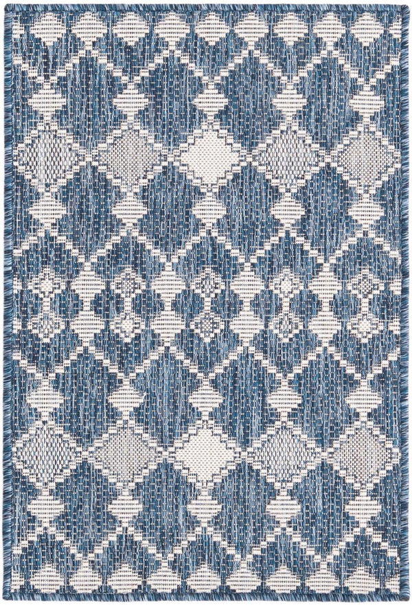 Unique Loom Magenta Outdoor Trellis Rug - Vibrant Weather-resistant Design For Patios And Decks, 3 Feet Round Blue  3168417-unique-loom