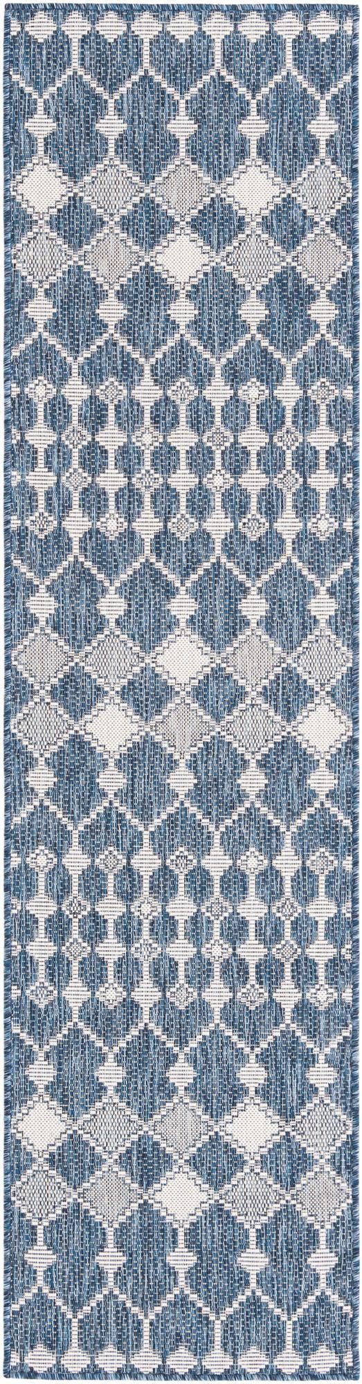 Unique Loom Magenta Outdoor Trellis Rug - Vibrant Weather-resistant Design For Patios And Decks, 3 Feet Round Blue  3168422-unique-loom