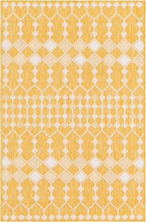 Unique Loom Magenta Outdoor Trellis Rug - Vibrant Weather-resistant Design For Patios And Decks, 3 Feet Round Yellow  3168456-unique-loom