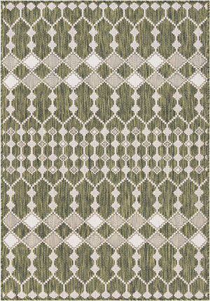 Unique Loom Magenta Outdoor Trellis Rug - Vibrant Weather-resistant Design For Patios And Decks, 3 Feet Round Green  3168470-unique-loom