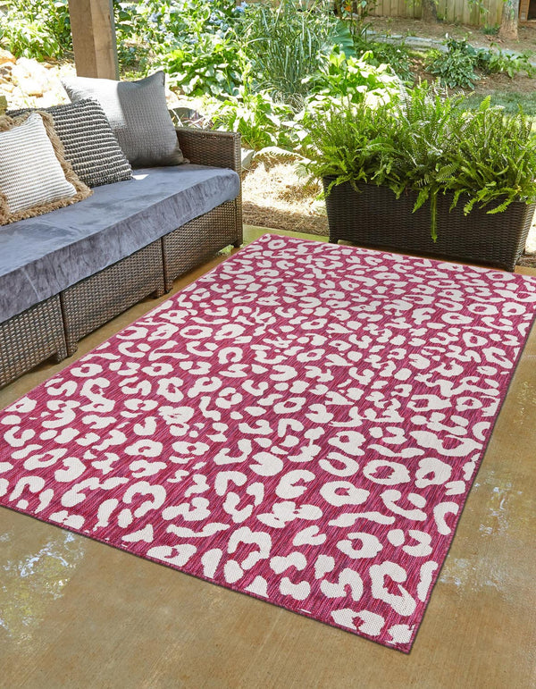 Unique Loom Pink Ivory Outdoor Safari Trellis – Enhance Your Garden With Elegant Support For Climbing Plants Magenta  3168571-unique-loom