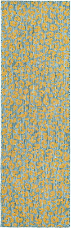 Unique Loom Pink Outdoor Safari Runner - Stylish 2' X 8' Accent Rug Perfect For Enhancing Your Outdoor Space Blue,Yellow  3168603-unique-loom