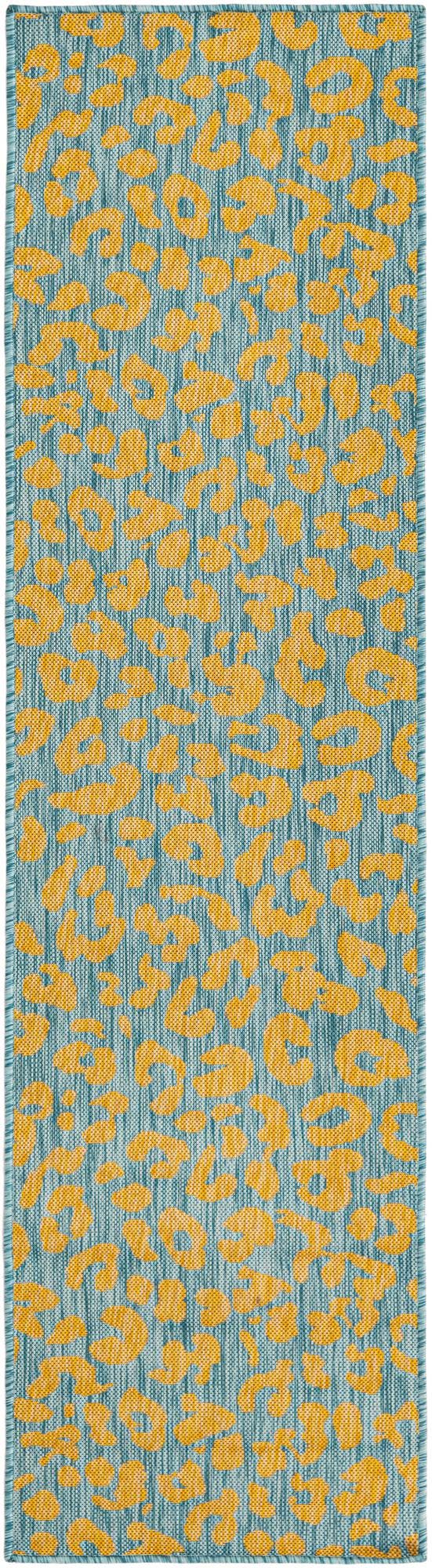 Unique Loom Pink Outdoor Safari Runner - Stylish 2' X 8' Accent Rug Perfect For Enhancing Your Outdoor Space Blue,Yellow  3168604-unique-loom