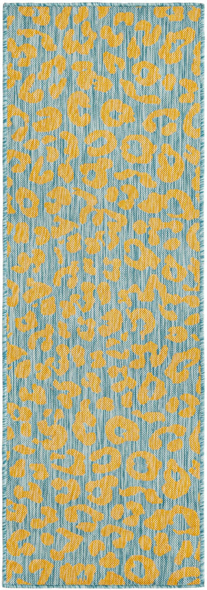 Unique Loom Pink Outdoor Safari Runner - Stylish 2' X 8' Accent Rug Perfect For Enhancing Your Outdoor Space Blue,Yellow  3168605-unique-loom