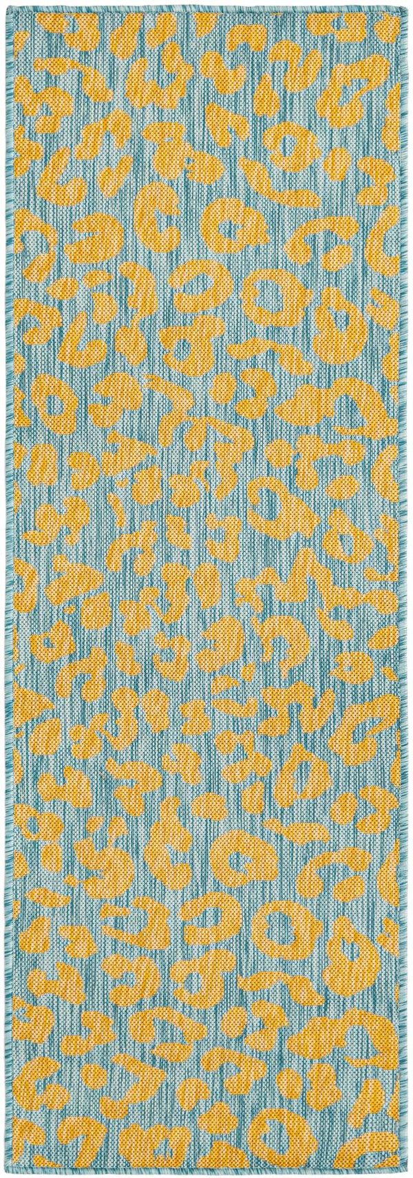 Unique Loom Pink Outdoor Safari Runner - Stylish 2' X 8' Accent Rug Perfect For Enhancing Your Outdoor Space Blue,Yellow  3168605-unique-loom