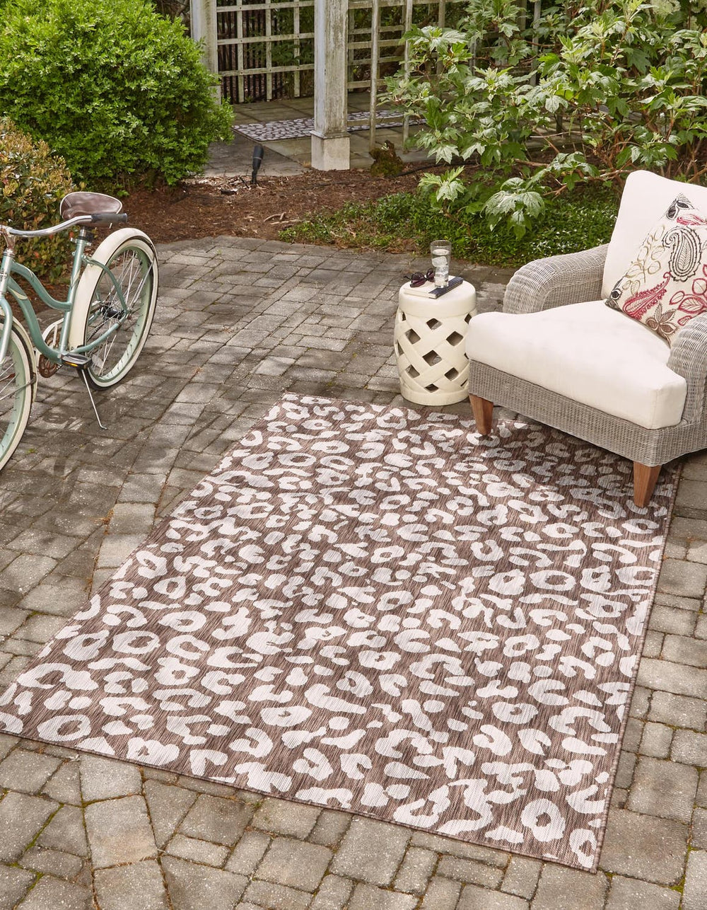 Unique Loom Pink Outdoor Safari Runner - Stylish 2' X 8' Accent Rug Perfect For Enhancing Your Outdoor Space Brown  3168611-unique-loom