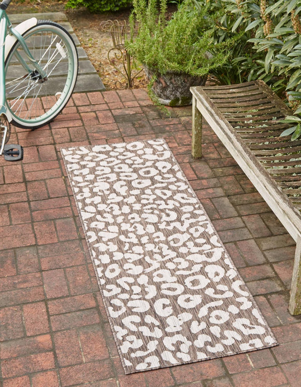 Unique Loom Pink Outdoor Safari Runner - Stylish 2' X 8' Accent Rug Perfect For Enhancing Your Outdoor Space Brown  3168617-unique-loom