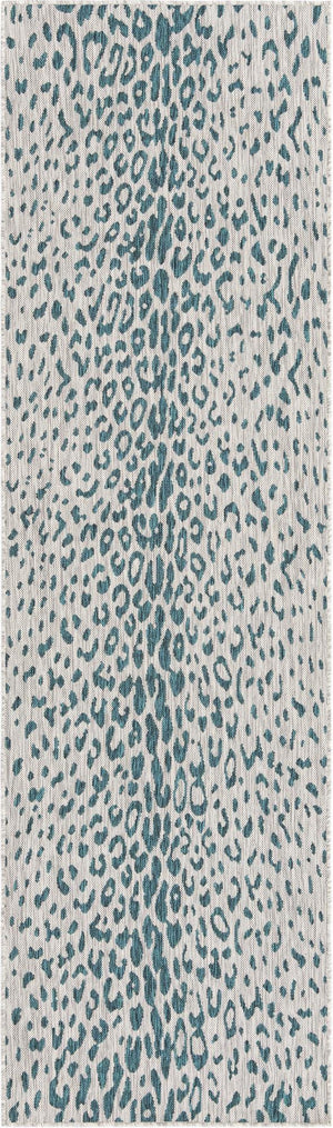 Unique Loom Pink Outdoor Safari Runner - Stylish 2' X 8' Accent Rug Perfect For Enhancing Your Outdoor Space Teal  3168631-unique-loom