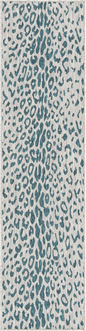 Unique Loom Pink Outdoor Safari Runner - Stylish 2' X 8' Accent Rug Perfect For Enhancing Your Outdoor Space Teal  3168632-unique-loom