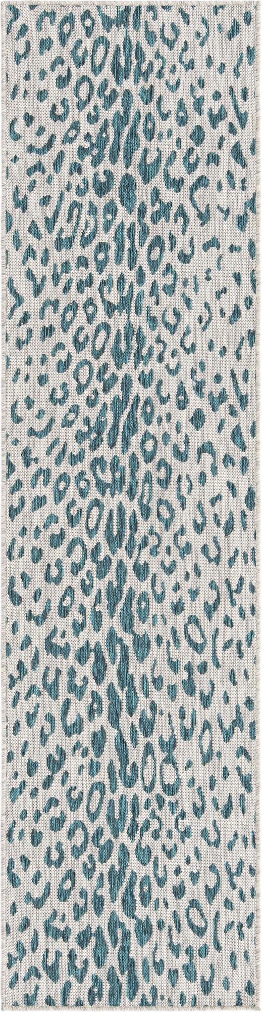 Unique Loom Pink Outdoor Safari Runner - Stylish 2' X 8' Accent Rug Perfect For Enhancing Your Outdoor Space Teal  3168632-unique-loom