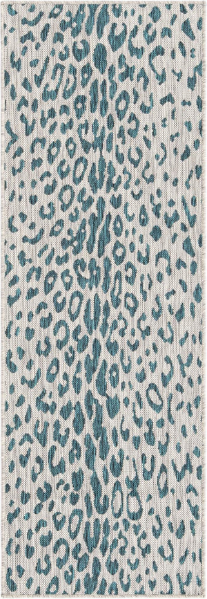 Unique Loom Pink Outdoor Safari Runner - Stylish 2' X 8' Accent Rug Perfect For Enhancing Your Outdoor Space Teal  3168633-unique-loom