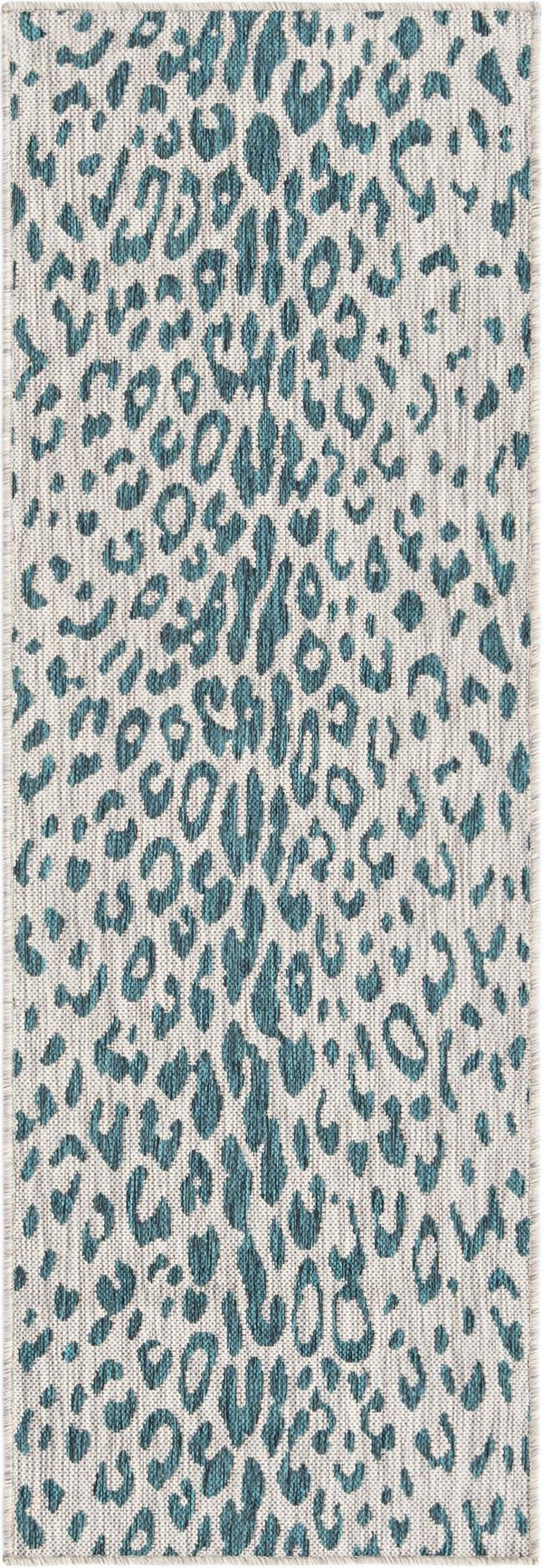 Unique Loom Pink Outdoor Safari Runner - Stylish 2' X 8' Accent Rug Perfect For Enhancing Your Outdoor Space Teal  3168633-unique-loom
