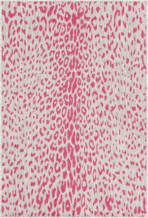 Unique Loom Pink Outdoor Safari Runner - Stylish 2' X 8' Accent Rug Perfect For Enhancing Your Outdoor Space Pink,Gray  3168652-unique-loom