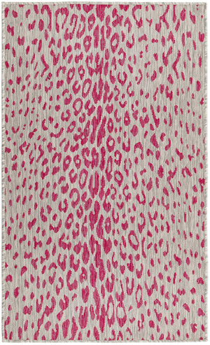 Unique Loom Pink Outdoor Safari Runner - Stylish 2' X 8' Accent Rug Perfect For Enhancing Your Outdoor Space Pink,Gray  3168653-unique-loom