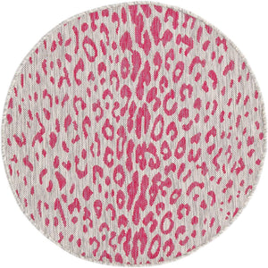 Unique Loom Pink Outdoor Safari Runner - Stylish 2' X 8' Accent Rug Perfect For Enhancing Your Outdoor Space Pink,Gray  3168654-unique-loom