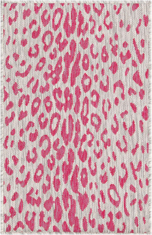 Unique Loom Pink Outdoor Safari Runner - Stylish 2' X 8' Accent Rug Perfect For Enhancing Your Outdoor Space Pink,Gray  3168655-unique-loom
