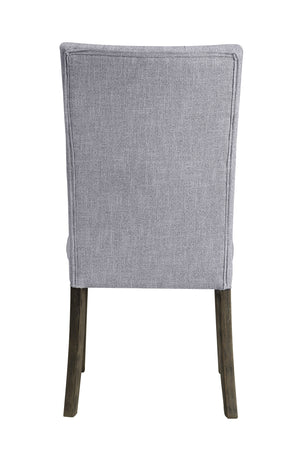 English Elm Merel Gray Linen Armless Parsons Chairs Set of 2 — Tufted High-Back Padded Seats, Gray Oak Legs B2726P345241