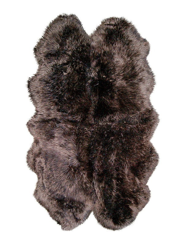 HomeRoots 4' X 6' Genuine Sheepskin Area Rug - Luxurious Softness & Unique Handcrafted Charm for Any Room Chocolate 316897