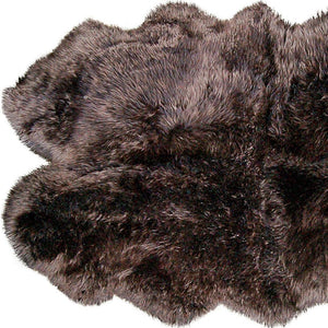 HomeRoots 4' X 6' Genuine Sheepskin Area Rug - Luxurious Softness & Unique Handcrafted Charm for Any Room Chocolate 316897