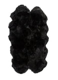 Homeroots Black Animal Print Area Rug Black Genuine Sheepskin 316898