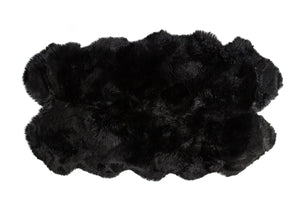 HomeRoots 4' X 6' Genuine Sheepskin Area Rug - Luxurious Softness & Unique Handcrafted Charm for Any Room Black 316898